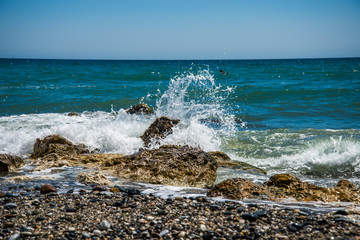Fototapeta na wymiar Sea rocks from fuengirola, spain.