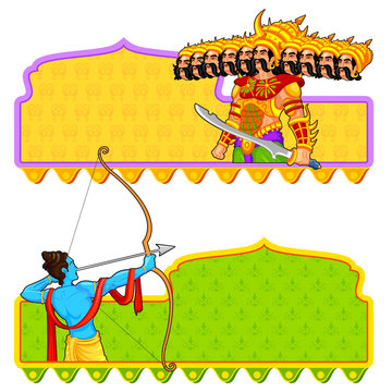 Rama killing Ravana in Dussehra