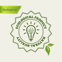 Eco Green icon. Natural quality stamp. Fresh product.