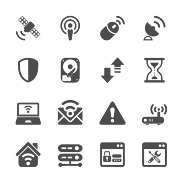 wireless network technology icon set, vector eps10