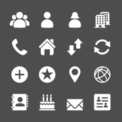 website contact icon set, vector eps10