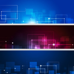 Abstract Connection Lines Banners