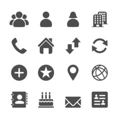 website contact icon set, vector eps10