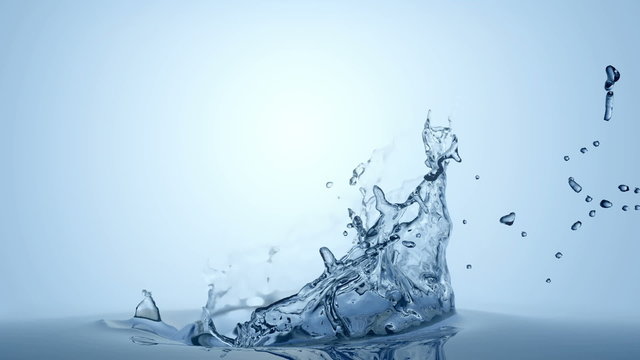 Water splash (cg ,slow motion,with alpha matte, full hd)