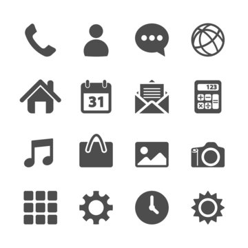 telephone application icon set, vector eps10