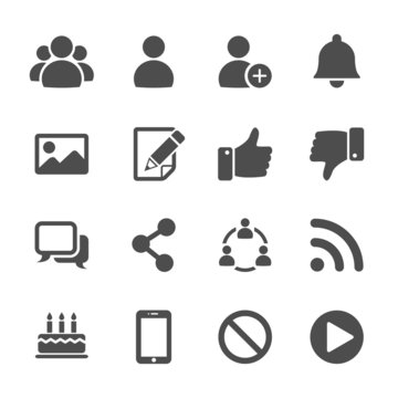 social network communication icon set, vector eps10