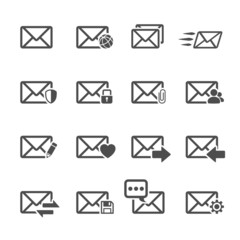 email communication icon set, vector eps10