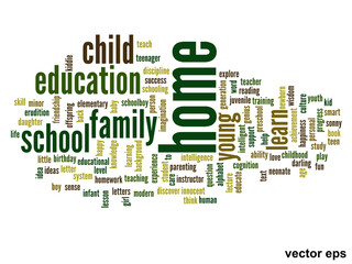 Vector conceptual  education word cloud