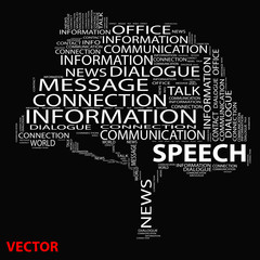 Vector conceptual tree word cloud