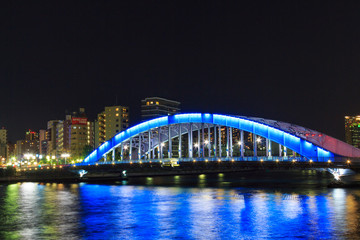 Eitai bridge in Tokyo at night