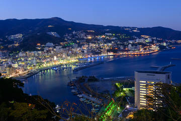 Fototapeta na wymiar Landscape of the city of Atami, in Shizuoka, Japan