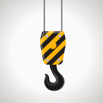 construction crane hook vector icon on white background