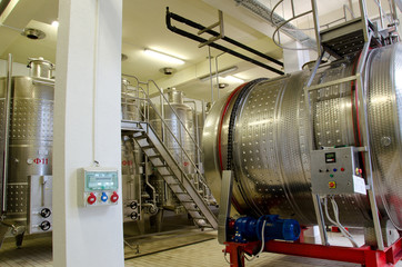 Interior of winery distillation in wine factory