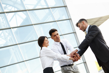 Business People. Successful Team Celebrating a Deal