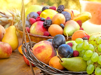 Fresh organic fruits - closeup