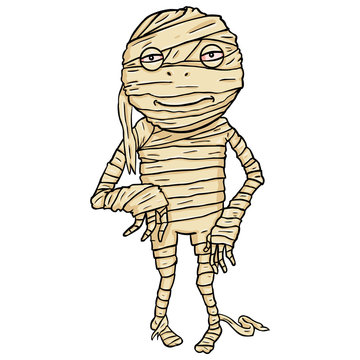 Vector Cartoon Halloween Character - Mummy.