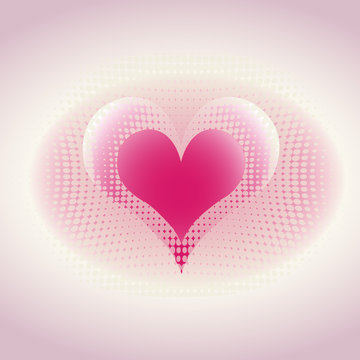 Modern heart illustration for simple romantic card