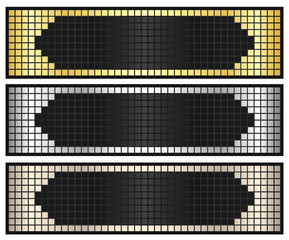 Silver, gold and copper gift voucher with square texture