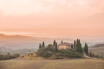 Foto op Canvas Tuscany landscape in the mist at sunrise © Jarek Pawlak