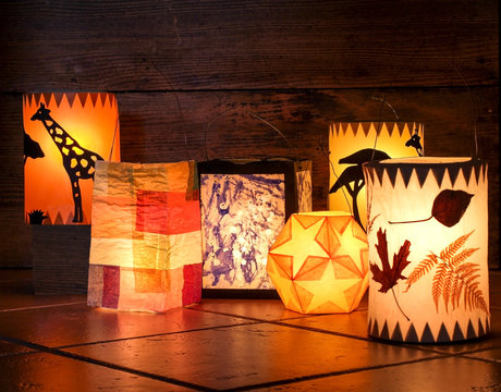 Different handmade lanterns, Sankt Martin