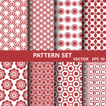 red vintage pattern set,Endless texture