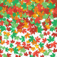 Fototapeta na wymiar Frame fallen maple leaves. Autumn background. Vector.