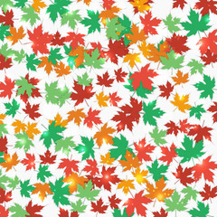 Frame fallen maple leaves. Autumn background. Vector.