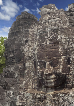 Faces of Bayon Angkor Temple, Siem Reap, Cambodia