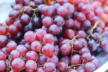 Fresh grapes on the tray