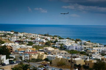 City Kamari, Santorini island, Greece.