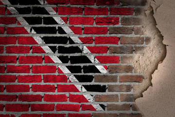 Dark brick wall with plaster - Trinidad and Tobago