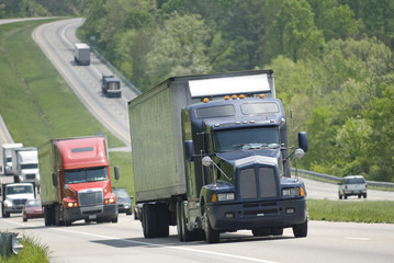 Semi-Trucks On The Interstate