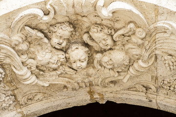 Angels, ornaments and sculptures of Gothic style, Spanish Ancien