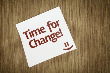 Time For Change on Paper Note on sky background