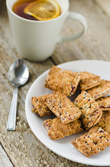 Cookies on the plate on the table