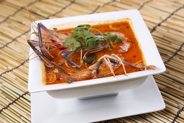 Tom yam kung , sour and spicy of shrimp soup