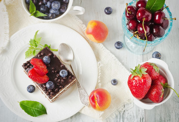  cake and fresh fruit