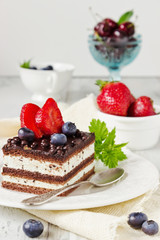  cake and fresh fruit