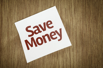 Save Money on Paper Note on texture background