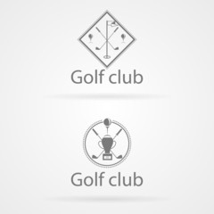 Vector illustration of two badge for golf club