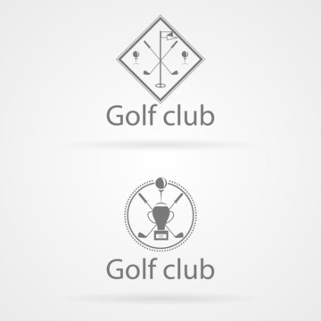 Vector illustration of two badge for golf club