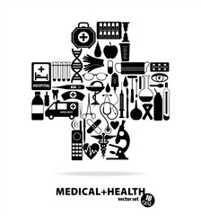 Medical set. Cross illustration.