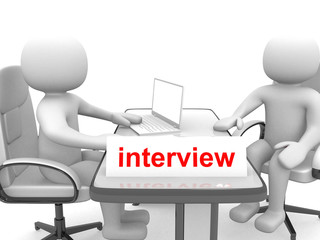 3d people - men, person - application or interview - talking tog