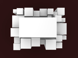 3d white abstract background - render