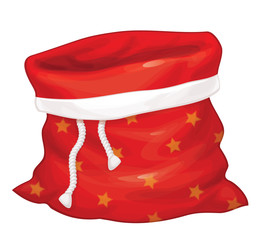 Vector Santa Claus bag isolated.