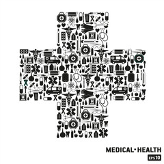Fototapeta premium Cross background set. Medical icon.
