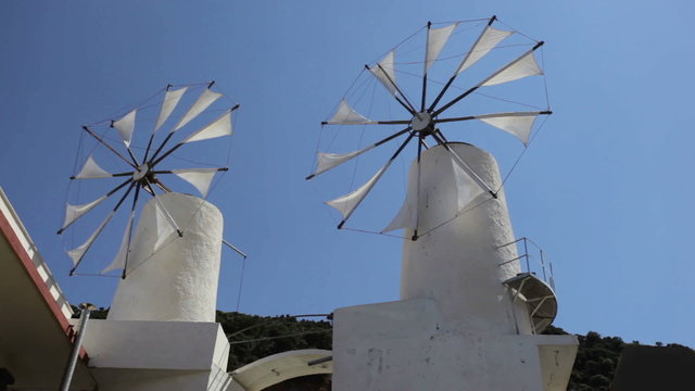 Traditional Greek windmills