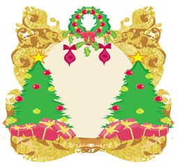 Illustration for Xmas and New Year retro design.