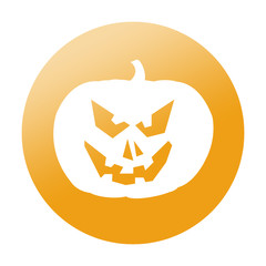 Etiqueta redonda calabaza de Halloween