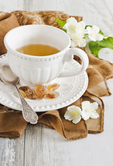Obraz na płótnie Canvas cup of jasmine tea